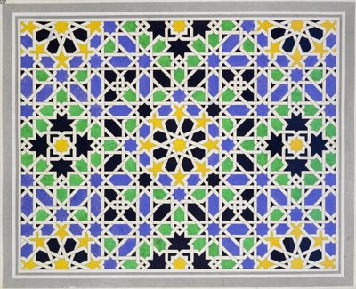 Mosaic in Dado of the Door in the Hall of the Two Sisters, Alhambra, from 